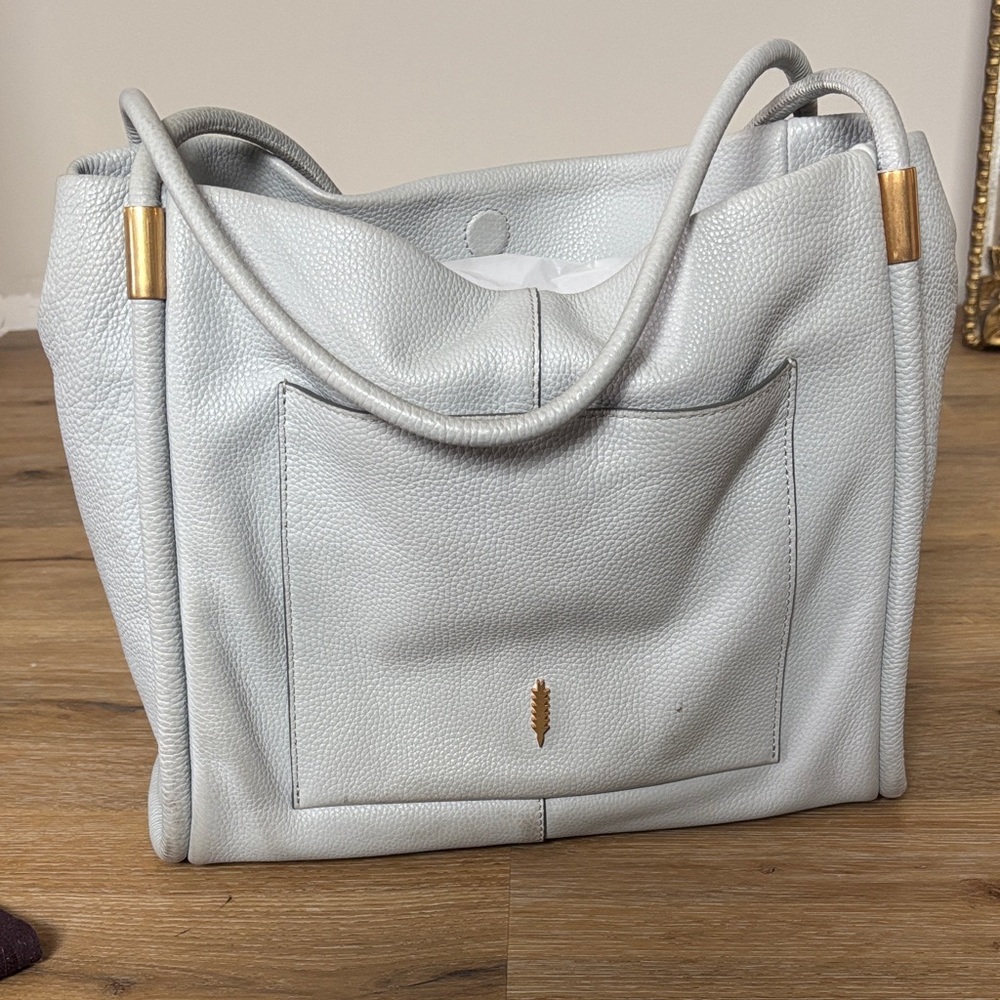 Thacker Terry leather Tote Bag with Gold Accents